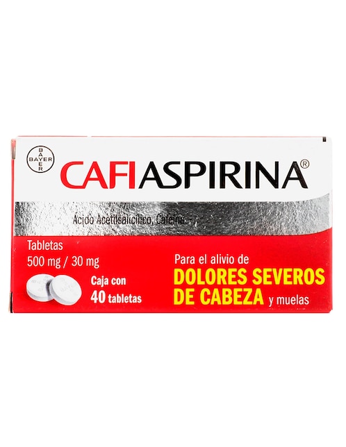 BAYER Tabletas para dolor de cabeza y migraña Cafiaspirina