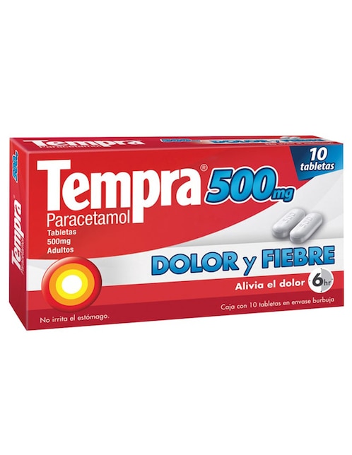 Tabletas para Dolor y Fiebre Tempra Paracetamol