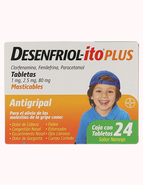 Tabletas para gripe y tos Desenfriolito plus