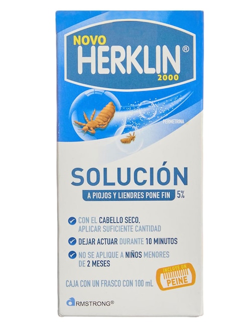 ARMSTRONG Tratamiento para cuero cabelludo Herklin eliminar piojos y liendres Armstrong Novo 2000