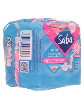 Toallas femeninas Saba con alas 10 piezas