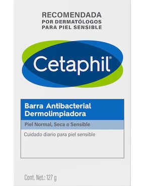 Limpiador facial Barra Antibacterial Cetaphil recomendado para hidratar