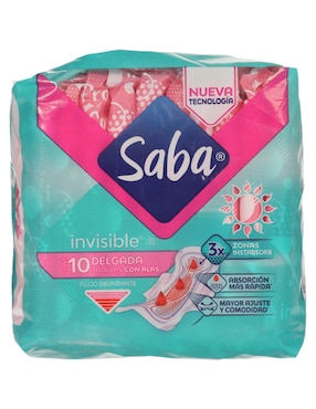 Toallas femeninas Saba con alas 10 piezas