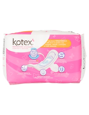 Toallas femeninas Kotex con alas 10 piezas