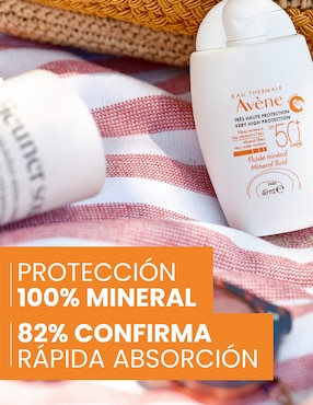 Protector solar FPS 50 fluido mineral spf 50+ Avène eau thermale 40 ml