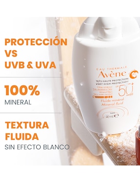 Protector solar FPS 50 fluido mineral spf 50+ Avène eau thermale 40 ml