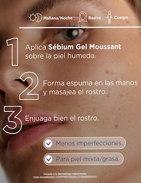 Limpiador facial sébium gel moussant Bioderma para purificar