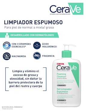 Limpiador facial Cerave para acné