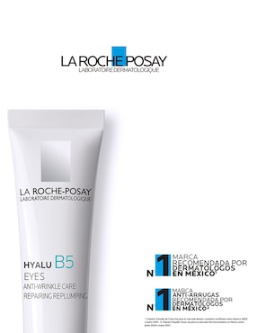 Crema para contorno de ojos recomendada para prevenir signos de la edad día y noche La Roche Posay Hyalu B5 para piel sensible