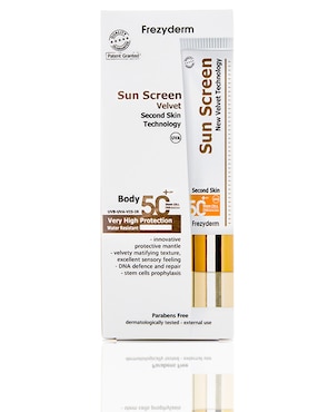 Protector solar FPS 50 sun screen Frezyderm new velvet 125 ml