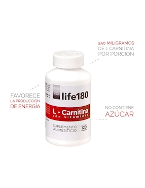 L-Carnitina con vitaminas Life 180 de 120 cápsulas