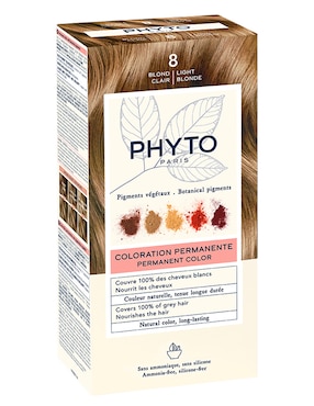 Tinte para cabello Coloration Permanente Phyto Botanical Pigments tono 8.0 rubio claro