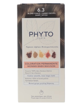 Tinte para cabello Coloration Permanente Phyto Botanical Pigments tono 6.3 rubio obscuro dorado