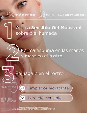 Jabón facial Gel Moussant Sensibio Bioderma