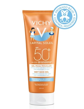 Protector solar FPS 50+ Wet skin niños Vichy Capital Soleil 20 ml