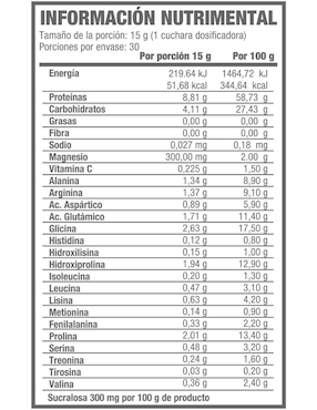 Colágeno hidrolizado Life 180 con citrato de magnesio y vitamina C sabor uva de 330 G