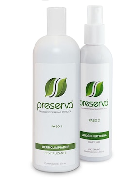 Set tratamiento capilar anticaída Preserva dermolimpiador + loción nutritiva capilar dermolimpiador revitalizante 500 ml y loción nutritiva capilar 250 ml