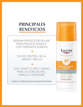 Protector solar FPS 50 oil control tinted Eucerin 50 ml