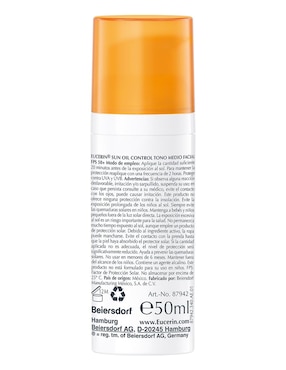 Protector solar FPS 50 oil control tinted Eucerin 50 ml