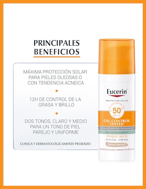 Protector solar FPS 50 oil control tinted Eucerin 50 ml