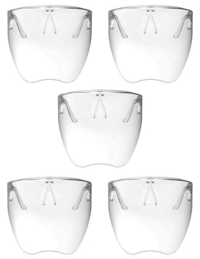 Set 5 Aretas Con Armazón De Lentes Protector Facial Reutilizable Face Shield