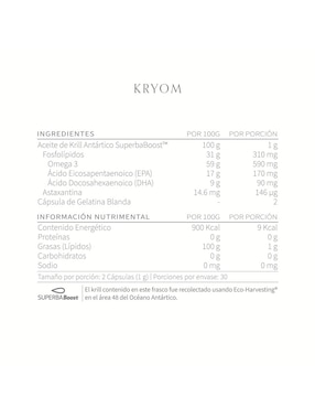 Suplemento alimenticio Oxomio Kryom 60 cápsulas