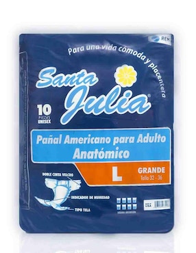 Pañales Para Adulto Santa Julia 10 Piezas