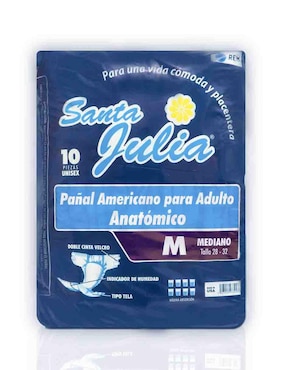 Pañales Para Adulto Santa Julia 10 Piezas