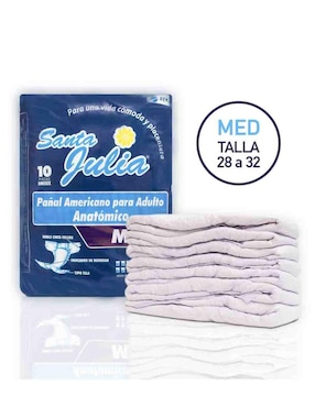 Pañales para adulto Santa Julia 10 piezas