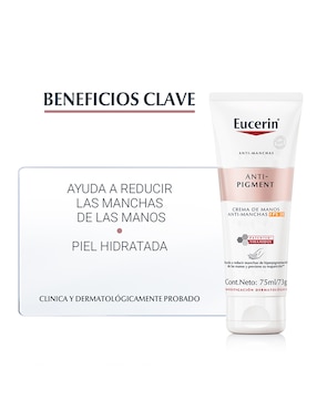 Crema para manos recomendada para hidratar de día y noche Eucerin Anti-Pigment para todo tipo piel