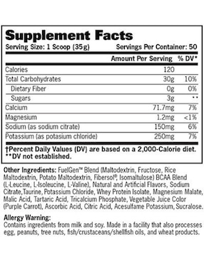 Suplementos alimenticios carbohidratos Gat Carbotein 50 servicios