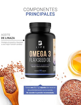 Suplemento Alimenticio B Life Omega 3 aceite de Linaza