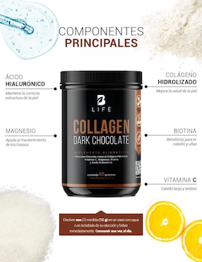 Suplemento Alimenticio B Life Colageno Hidrolizado Chocolate con Biotina B