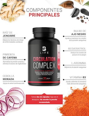 Suplemento Alimenticio B Life Complejo para la Circulación