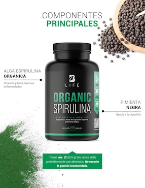 Suplemento Alimenticio B Life Espirulina Organica