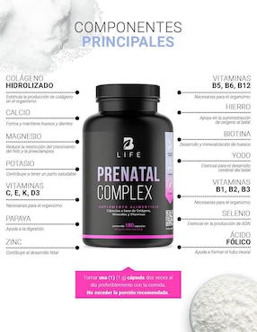 Suplemento Alimenticio B Life Multivitamínico Prenatal