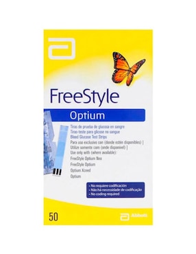 Tiras Reactivas Para Glucosa Freestyle Optium 50 Piezas