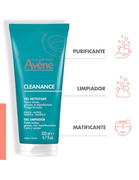 Gel para rostro limpiador Gel Limpiador Facial Piel Grasa 200 ml Avène Cleanance
