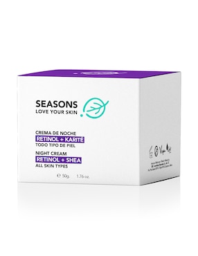 Crema facial recomendada para prevenir signos de la edad de noche Seasons para todo tipo piel