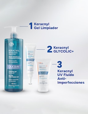 Crema facial recomendada para acné día y noche Ducray para piel grasa