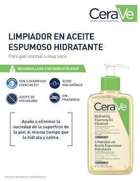 Limpiador rostro y cuerpo en Aceite Espumoso Hidratante Cerave para calmar la piel