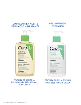Limpiador rostro y cuerpo en Aceite Espumoso Hidratante Cerave para calmar la piel
