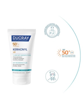 Crema  facial recomendada para acné  día Ducray  para piel grasa