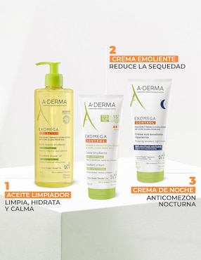 Crema para rostro y cuerpo recomendada para hidratar de día y noche Aderma Exomega para piel seca y sensible