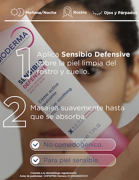 Crema facial recomendada para regenerar día y noche Sensibio Defensive Bioderma para piel sensible
