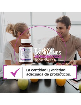 11 Cepas Megabiotic con inulina de agave, lactobacillus acidophilus de 60 cápsulas