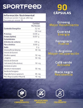 Suplemento Alimenticio Hombre TESTO Sportfeed Sportfeed con fenogreco ( trigonella foenum-graecum)