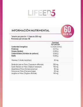 Suplemento alimenticio Lifeed5 de 1 pieza