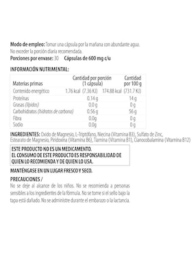 Suplemento alimenticio Inner de 30 cápsulas