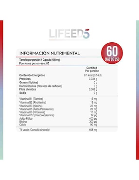 Suplementos alimenticios Lifeed5 60 cápsulas